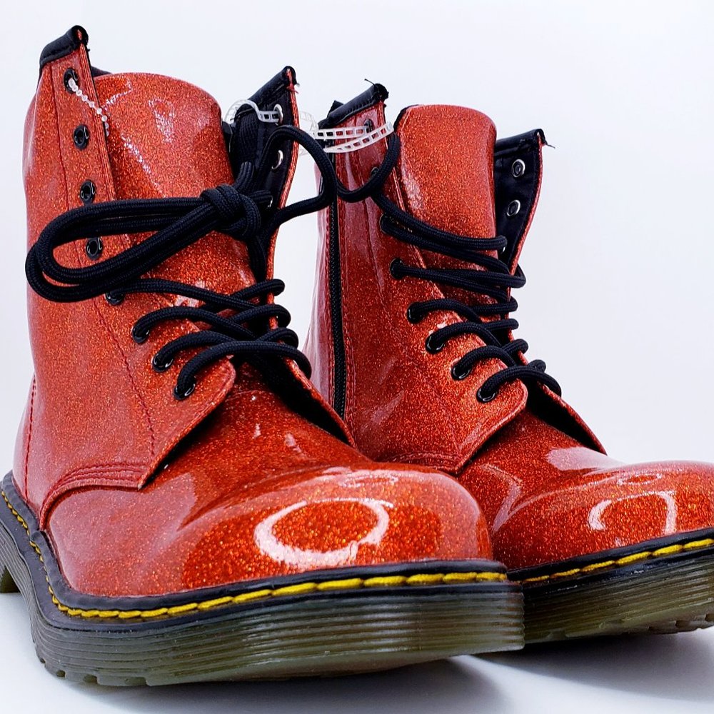 Dr Martens, Orange Glitter Boots